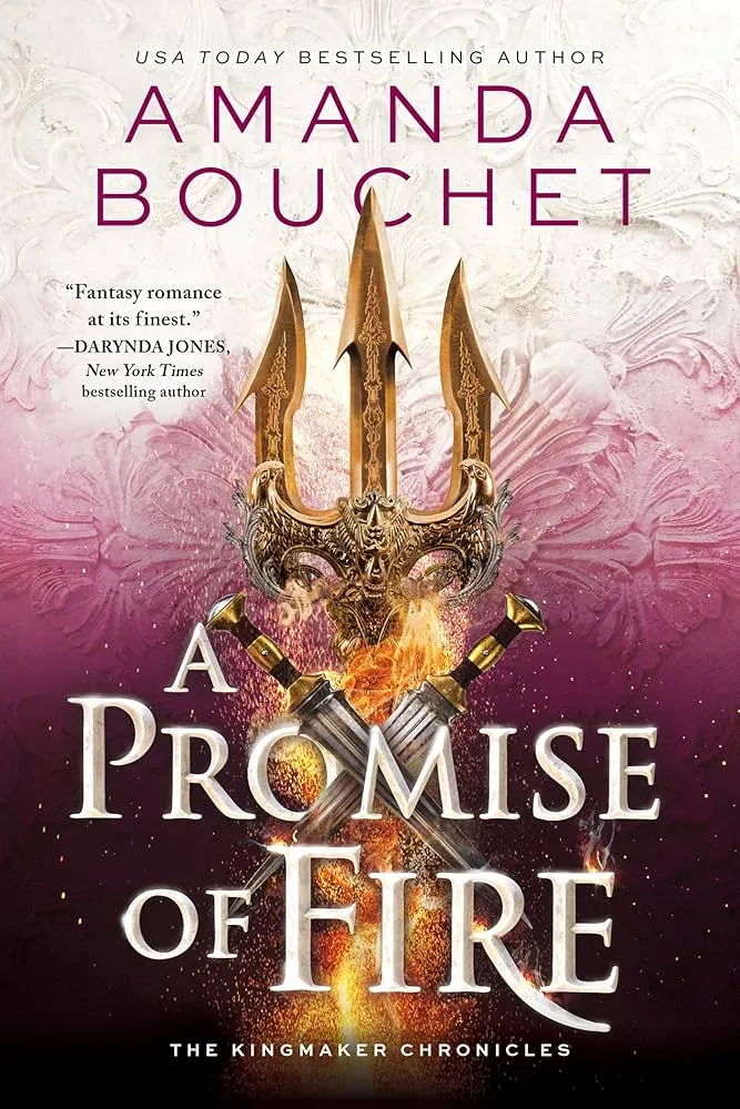 Cover of the novel "A Promise of Fire" featuring a fantasy-themed design with a central character.